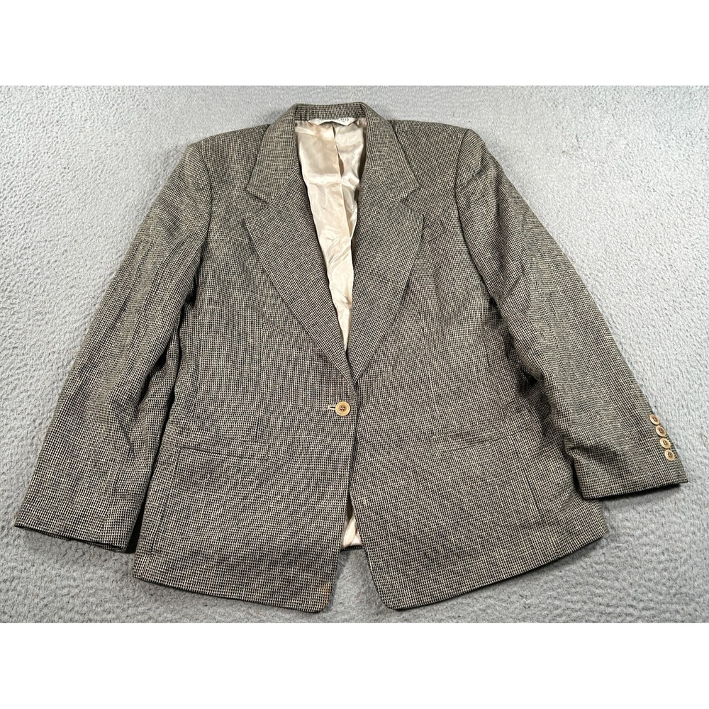 Vintage Austin Reed Blazer Womens 10 Gray Blazer Preppy Career Office USA Made